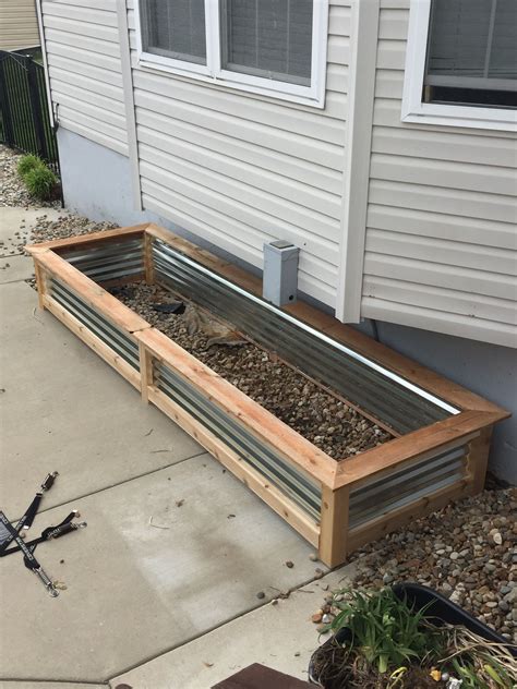 wooden planter box plan corrugated metal|corrugated metal garden beds.